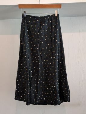 Abercrombie Black Floral Midi Skirt
